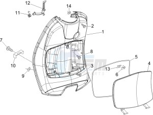 LX 150 4T drawing Front glovebox - Knee-guard panel