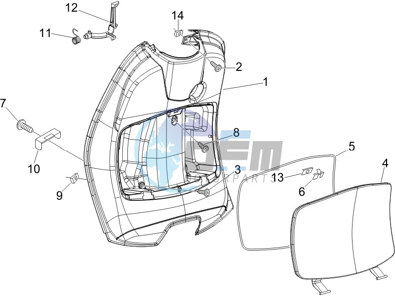 Front glovebox - Knee-guard panel