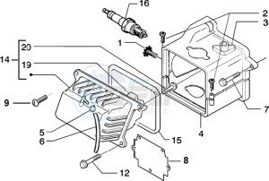 Zip 50 4T drawing Cylinder head cover