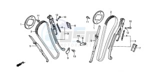 NTV650 drawing CAM CHAIN/TENSIONER