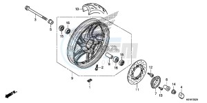 SH125AE SH125A UK - (E) drawing FRONT WHEEL