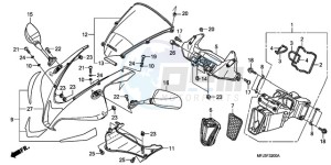 CBR600RRA UK - (E / 3E) drawing UPPER COWL