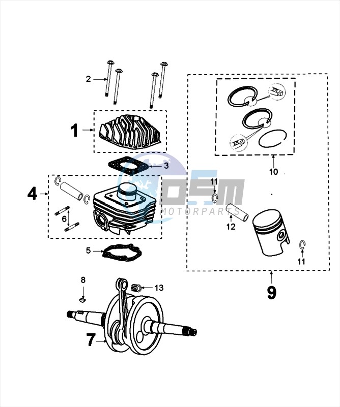 CRANKSHAFT AND PISTON