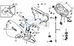 JET BASIX 25KMH 50 drawing HANDLEBAR / HANDLEBAR COVER / DASHBOARD