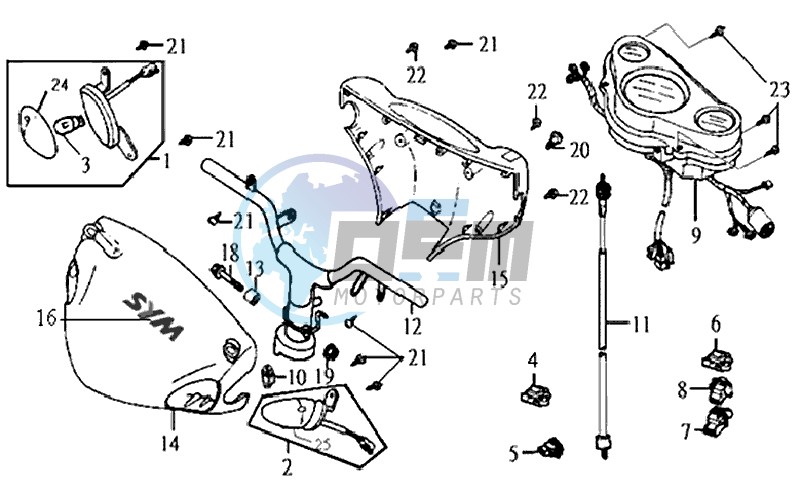 HANDLEBAR / HANDLEBAR COVER / DASHBOARD