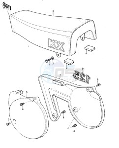 KX 125 A [KX125] (A6) [KX125] drawing SEAT_SIDE COVERS -- 80 A6- -