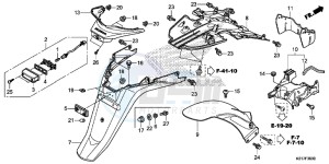 SH125AD SH125i UK - (E) drawing REAR FENDER/ LICENSE LIGHT