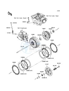 KLX450R KLX450A8F EU drawing Clutch