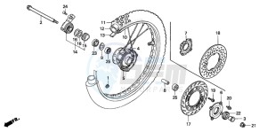 CRM75R drawing FRONT WHEEL