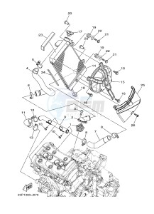 XT1200Z (23PF 23PG) drawing RADIATOR & HOSE