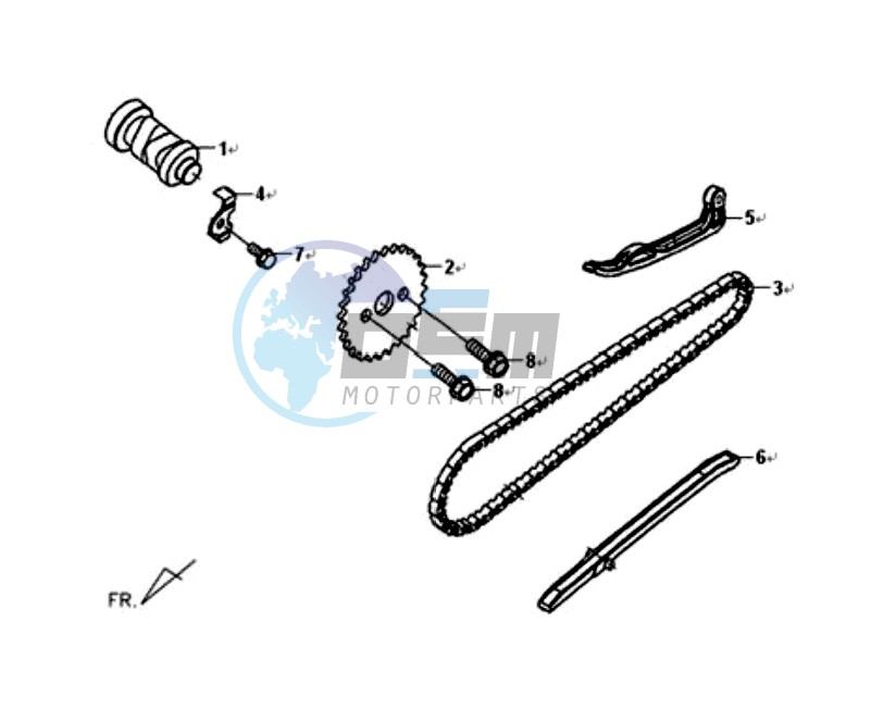 CHAIN / CHAIN TENSIONER / CHAIN GUIDE