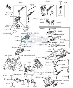 Z1000 ABS ZR1000GEFA FR GB XX (EU ME A(FRICA) drawing Ignition Switch