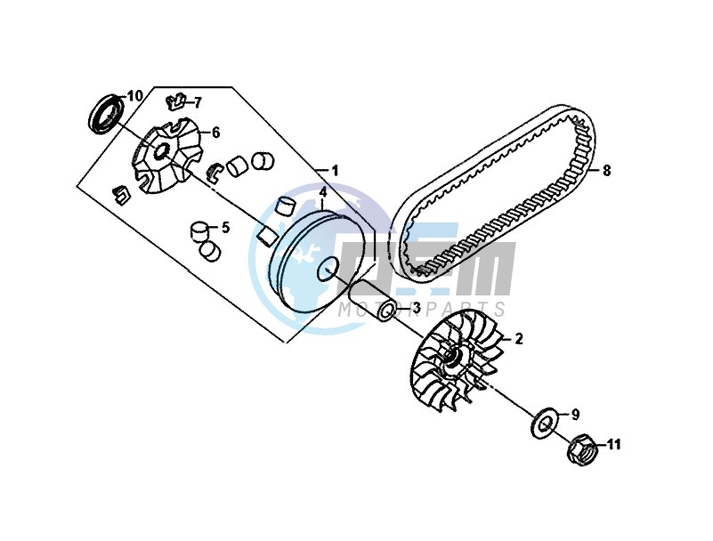 DRIVEN PULLEY / DRIVING - V-BELT