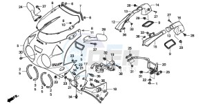 RVF750R drawing UPPER COWL