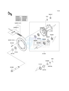 KDX200 H (H6F) 80 H6F drawing REAR HUB