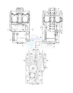 KZ 400 D (D) drawing CRANKCASE BOLT & STUD PATTERN -- 74 -75 KZ400_KZ400D- -