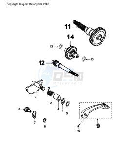 CITYSTAR 50 drawing DRIVE SHAFTS / KICKSTARTER