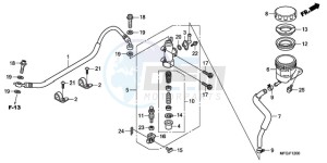 CB600FA Europe Direct - (ED / 25K) drawing REAR BRAKE MASTER CYLINDER (CB600F/F3)