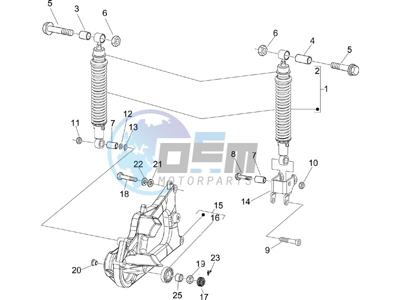 Rear suspension - Shock absorbers