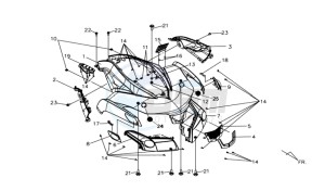 QUAD LANDER 300S drawing HEADLAMP CPL  / FR COWLING