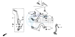 CR125R drawing PEDAL/KICK STARTER ARM