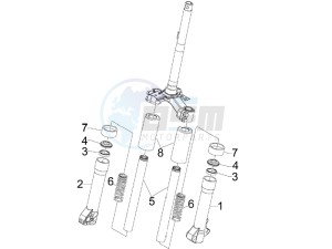 Liberty 125 4t drawing Fork components (Escorts)