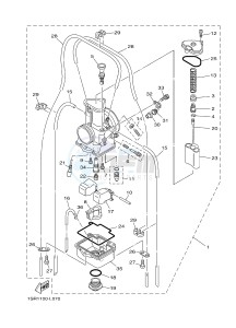 YZ125 (1SRM 1SRN 1SRP 1SRR 1SRR) drawing CARBURETOR