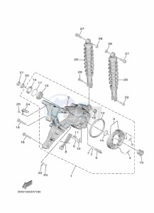 MWD300 TRICITY 300 (BX91) drawing REAR ARM & SUSPENSION