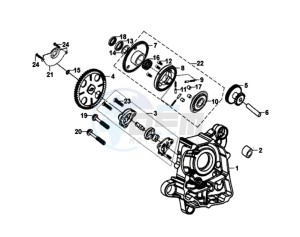 JET 14 125I/X8A L7 drawing CRANKCASE RIGHT / OILPUMP