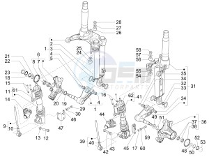 MP3 500 Sport Business ABS (NAFTA) drawing Fork's components (Mingxing)