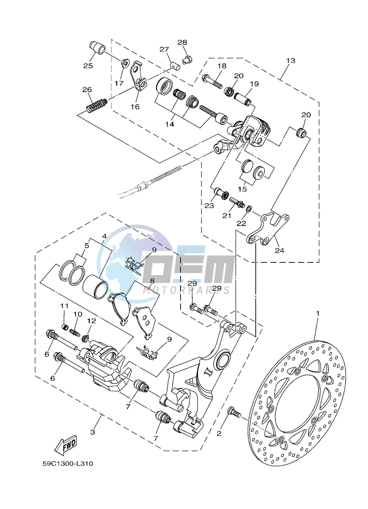 REAR BRAKE CALIPER