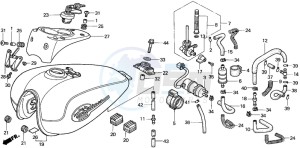 VT750C drawing FUEL TANK/FUEL PUMP