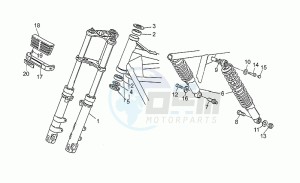 Strada 750 drawing Front/rear shock absorber