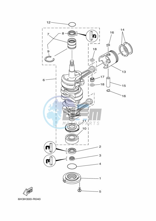 CRANKSHAFT--PISTON