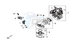 GTS 125I drawing INLET / FUEL INJECTOR / THROTTLE VALVE BODY