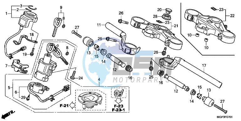 HANDLE PIPE/ TOP BRIDGE (CBR1000RRE/ RAE/ CBR1000S/ SA)