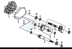 MIO 50I (45 KM/H) (FS05W1-EU) (E4) (L8-M0) drawing MISSION CASE-DRIVE SHAFT