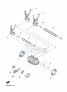 YZ250F (B7BL) drawing SHIFT CAM & FORK