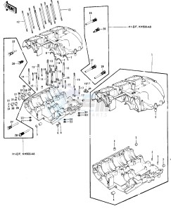 H1 D-F A [KH500] (D-F A8) [KH500] drawing CRANKCASE -- 73-75 D_E_F & 76 A8- -