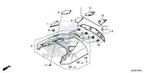 GL1800BG GOLDWING - F6B UK - (E) drawing REAR CENTER TOP COVER