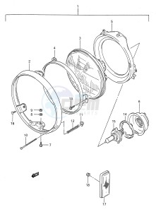 GS500E (E28) drawing HEADLAMP (MODEL K L M N P)