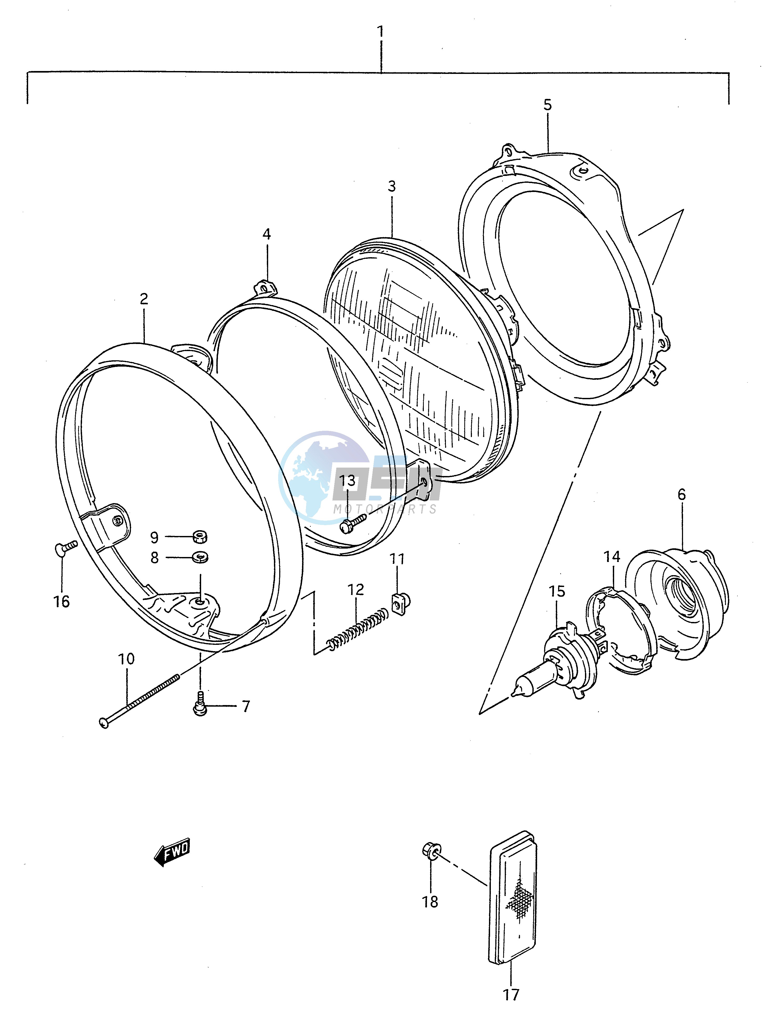 HEADLAMP (MODEL K L M N P)