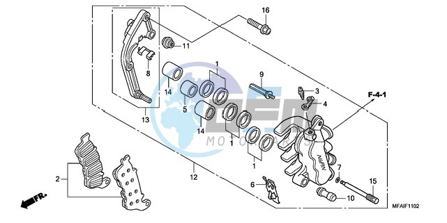 L. FRONT BRAKE CALIPER (CBF1000A/T/S)