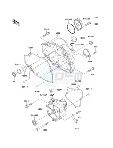 KLF 250 A [BAYOU 250] (A6F-A9F) A8F drawing ENGINE COVER-- S- -