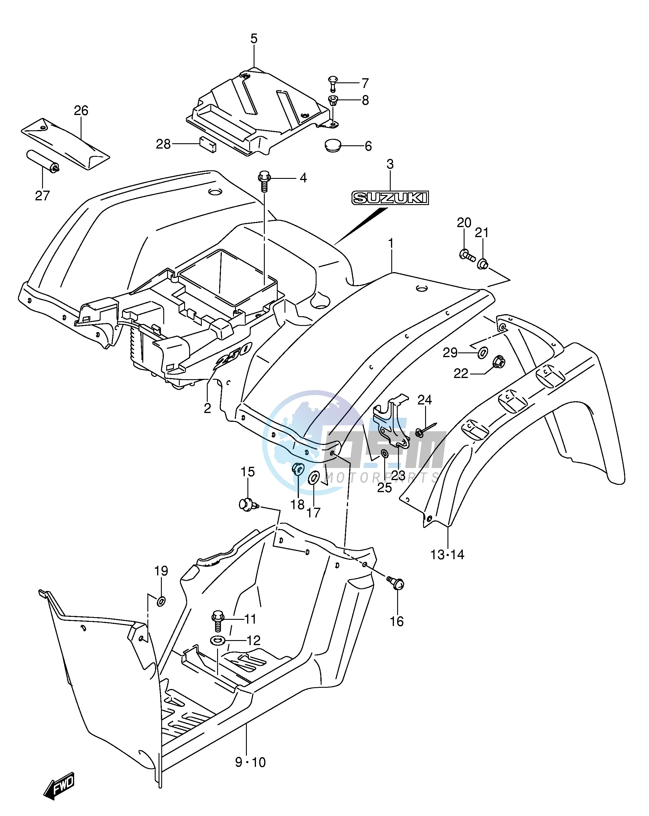 REAR FENDER (MODEL K5 K6)