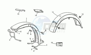 California III 1000 Carburatori Carenato Carburatori Carenato drawing Front/rear mudguard