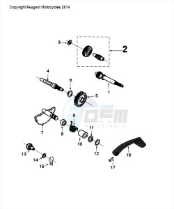 DJANGO 50 4T HERITAGE drawing GEARBOX AND KICKSTART