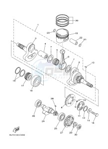 YFM350FWA YFM350DE GRIZZLY 350 4WD (1NSD 1NSE 1NSF) drawing CRANKSHAFT & PISTON