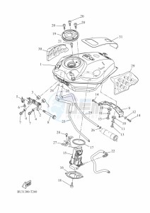 XSR700 MTM690 (BU33) drawing FUEL TANK