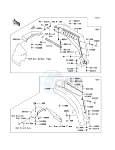 MULE 3010 DIESEL 4x4 KAF950D8F EU drawing Front Fender(s)